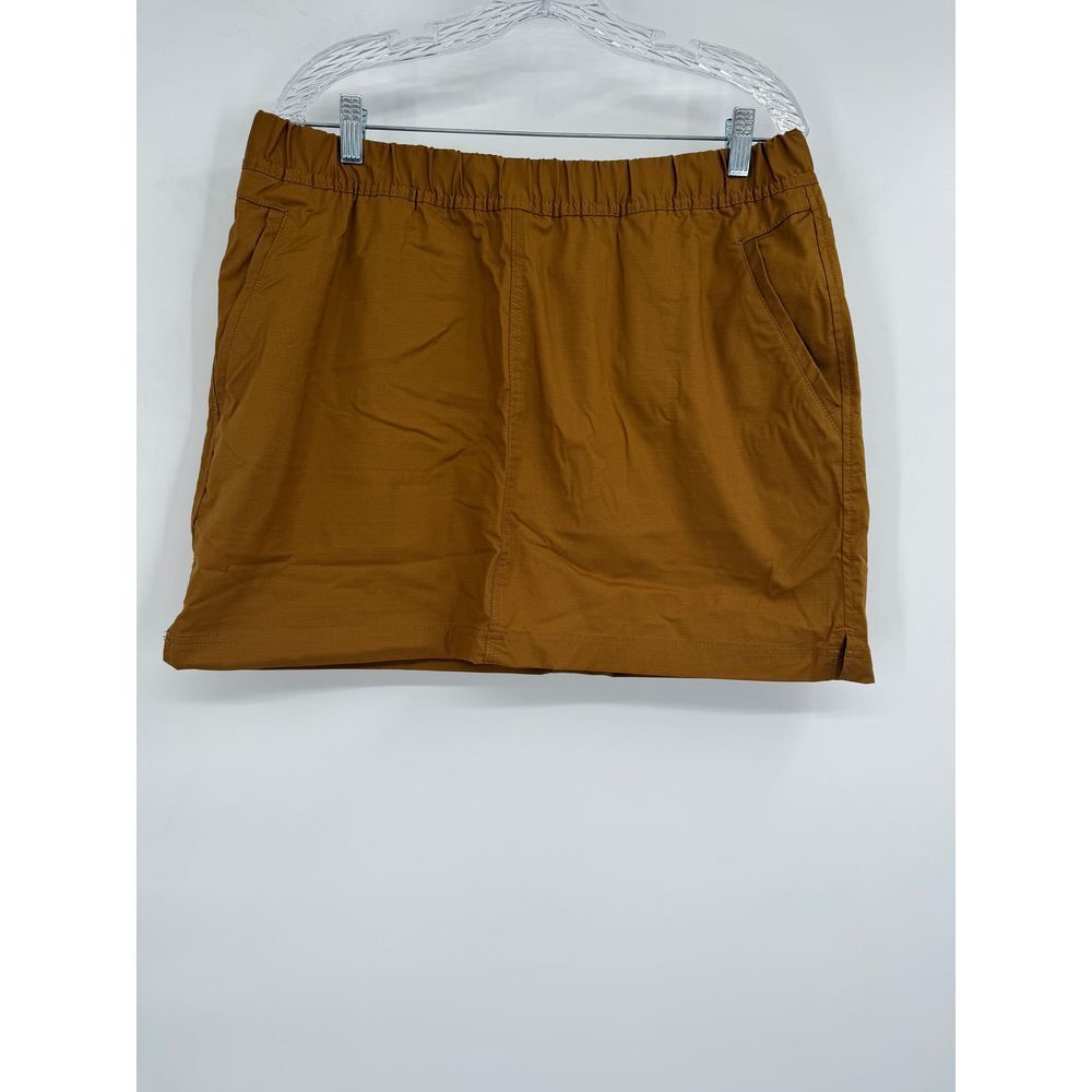 Prana Double Peak Skort Bronze Women 14 Mid Rise Lightweight Ripstop Pockets NWT